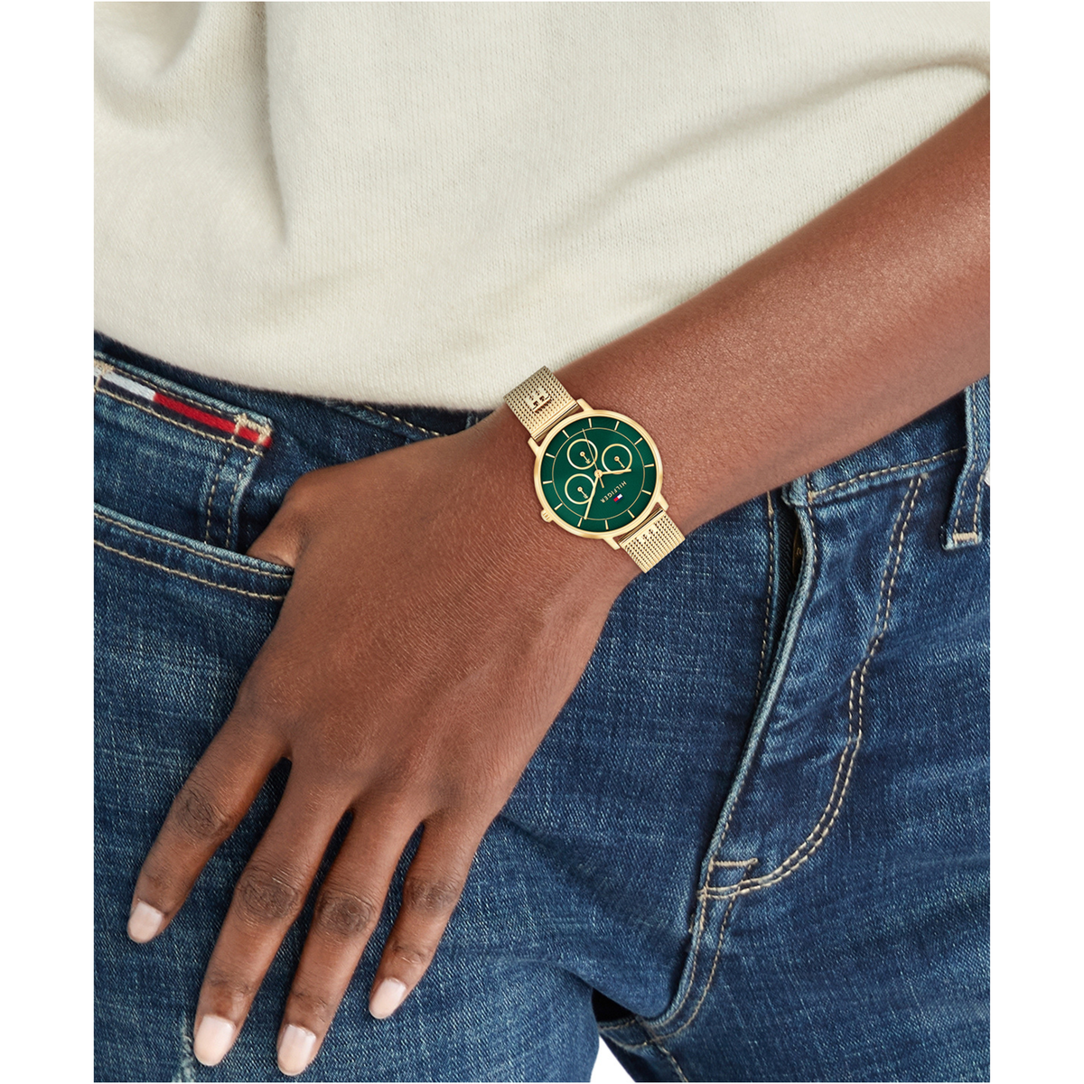 Reloj Análogo Tea Mesh Casual Dorado de Mujer