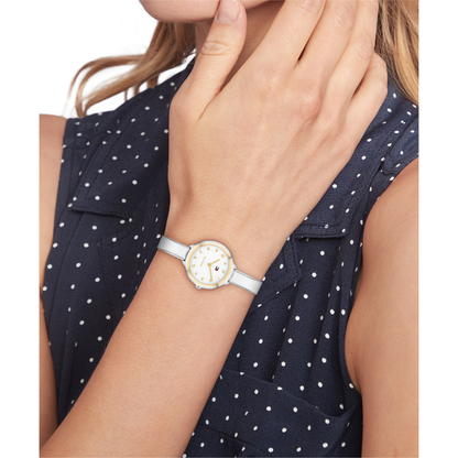 Reloj Análogo Demi Bangle Casual Plateado de Mujer