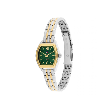 Reloj Análogo Tommy Hilfiger Norah Cuarzo Verde, Plateado y Dorado de Mujer
