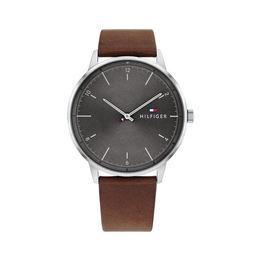 Reloj Análogo Tommy Hilfiger Hendrix Cuarzo Gris, Marrón y Plateado de Hombre