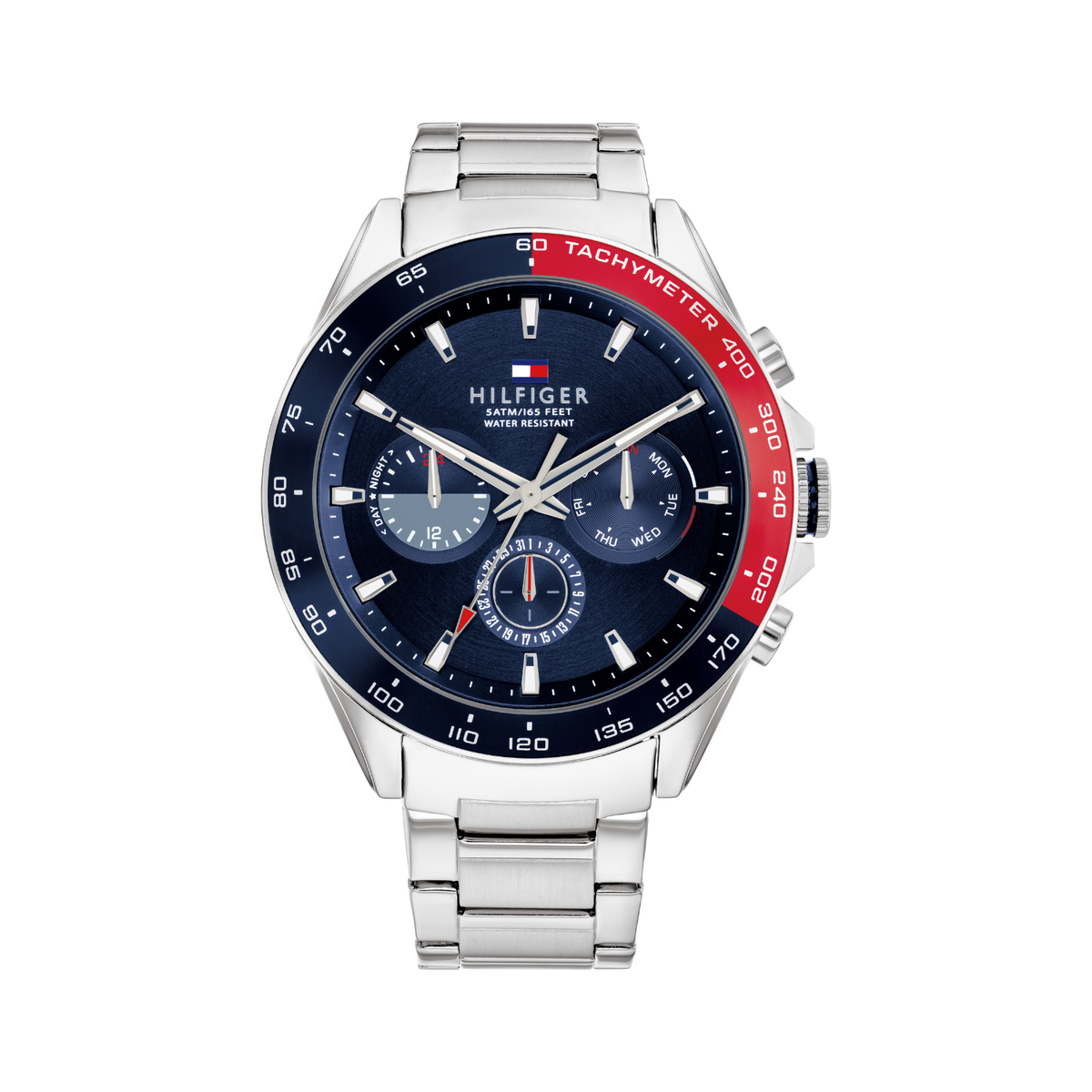 Reloj Análogo Tommy Hilfiger Owen Cuarzo Azul, Rojo y Plateado de Hombre