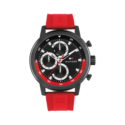Reloj Análogo Tommy Hilfiger Rocky Cuarzo Negro y Rojo de Hombre
