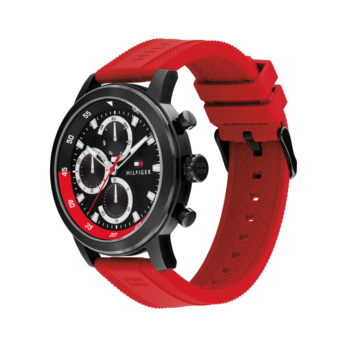 Reloj Análogo Tommy Hilfiger Rocky Cuarzo Negro y Rojo de Hombre
