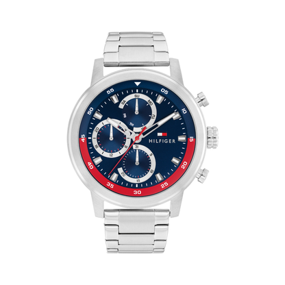 Reloj Análogo Tommy Hilfiger Rocky Cuarzo Azul y Plateado de Hombre