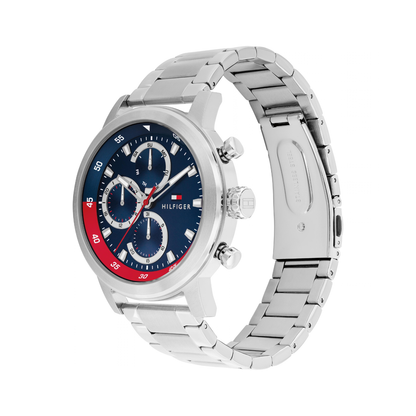 Reloj Análogo Tommy Hilfiger Rocky Cuarzo Azul y Plateado de Hombre
