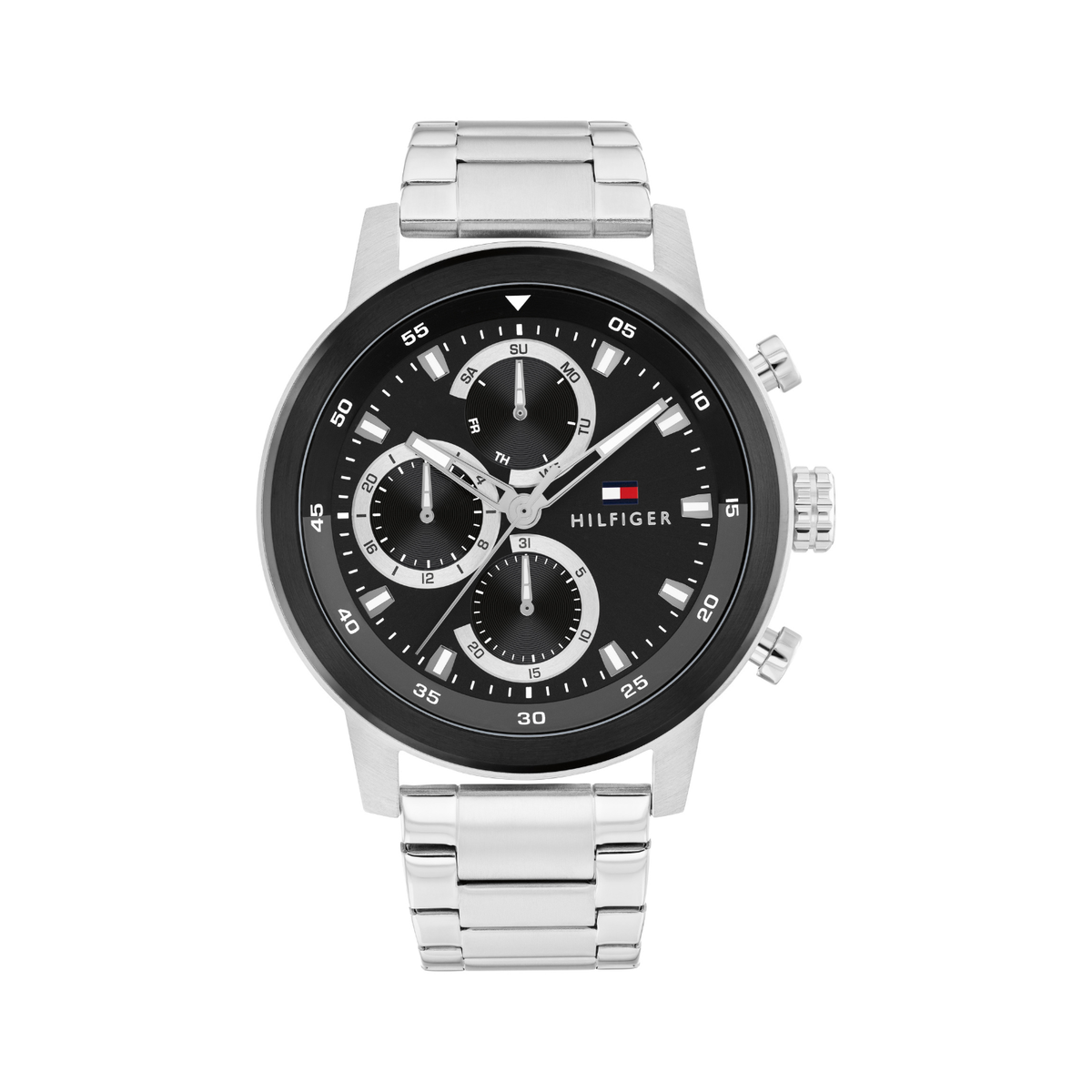 Reloj Análogo Tommy Hilfiger Rocky Cuarzo Negro y Plateado de Hombre