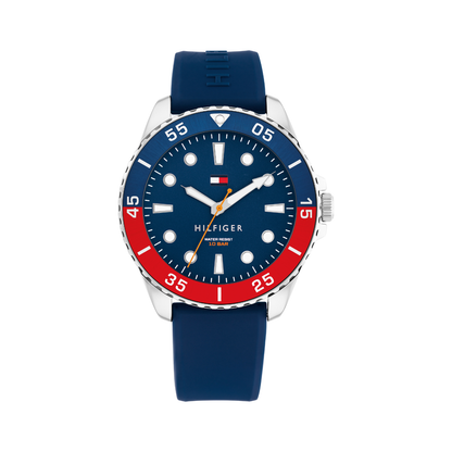 Reloj Análogo Tommy Hilfiger Oceanic Cuarzo Azul, Rojo y Plateado de Hombre