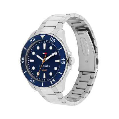 Reloj Análogo Tommy Hilfiger Oceanic Cuarzo Azul Oscuro y Plateado de Hombre