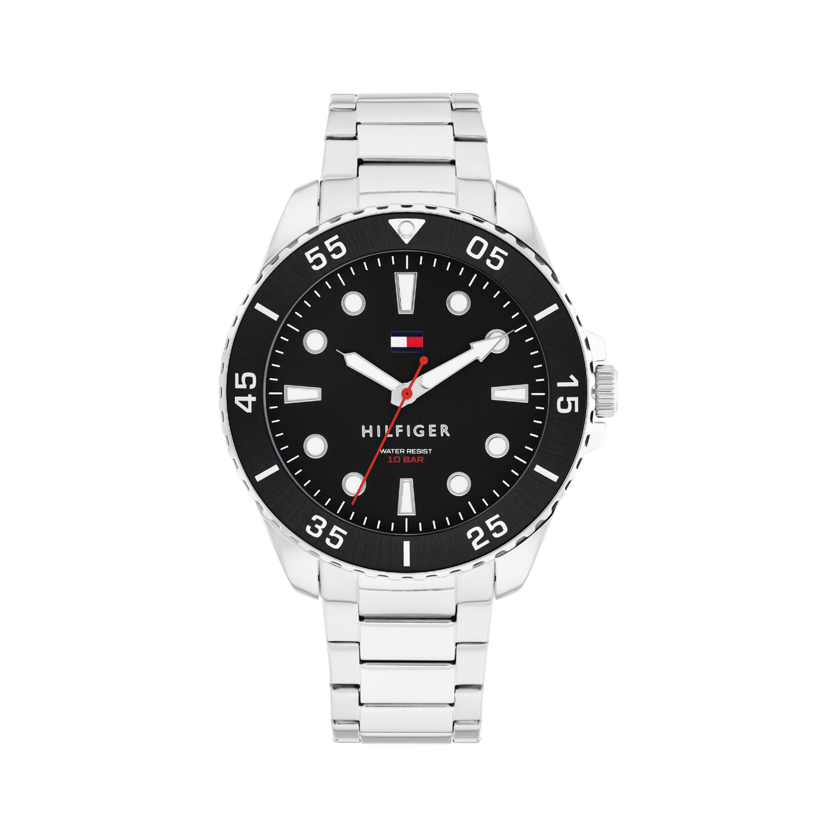 Reloj Análogo Tommy Hilfiger Oceanic Cuarzo Negro y Plateado de Hombre