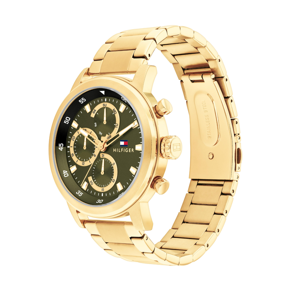 Reloj Análogo Tommy Hilfiger Rocky Dorado con Cuarzo Verde de Hombre
