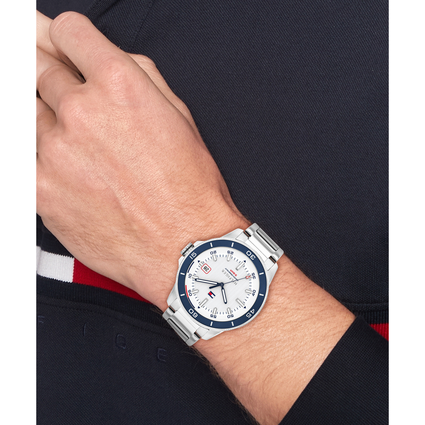 Reloj Análogo Casual Plateado de Hombre
