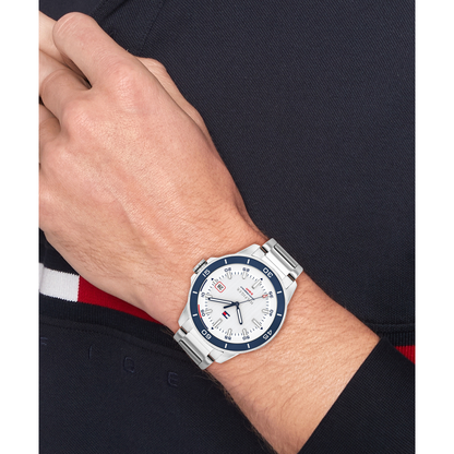 Reloj Análogo Casual Plateado de Hombre