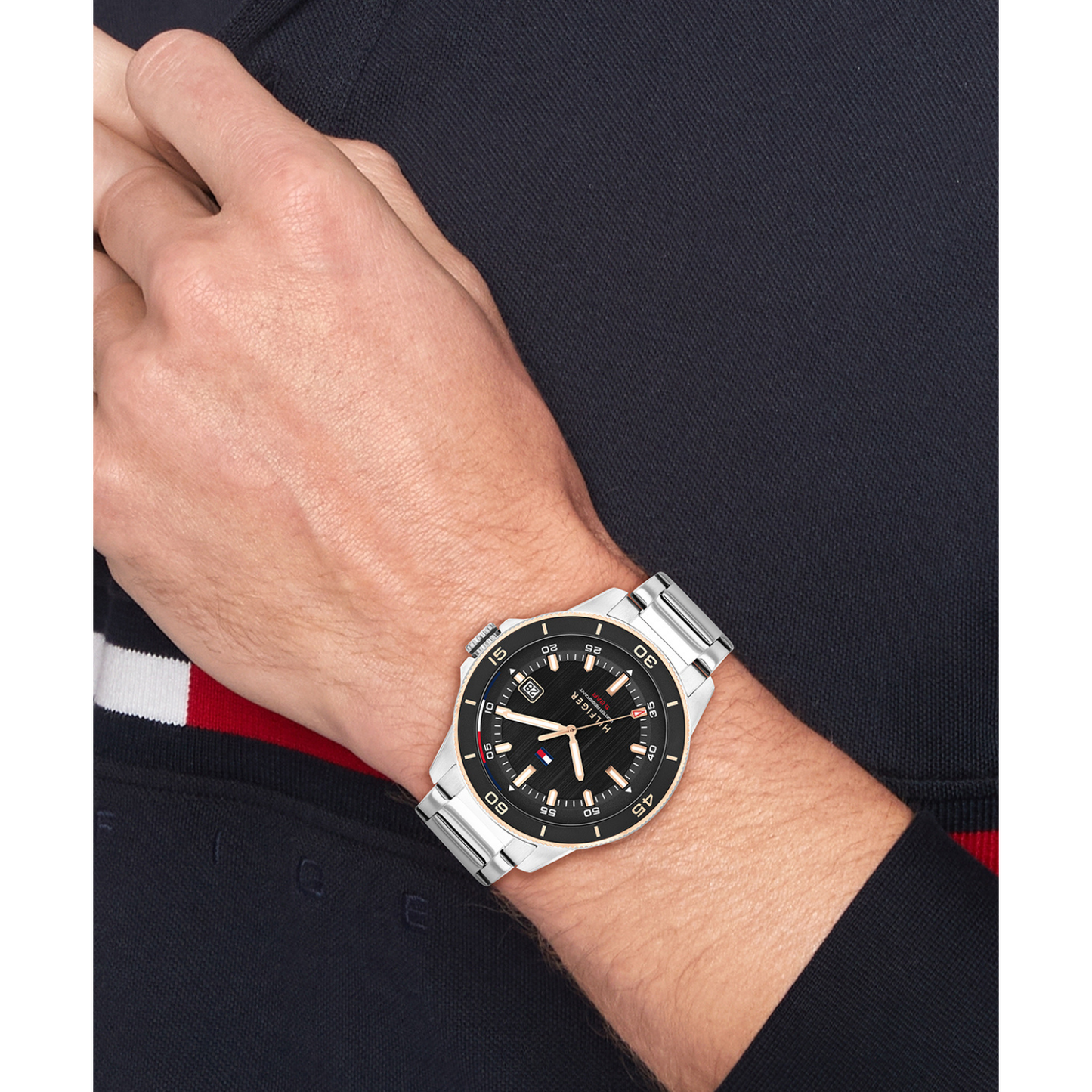Reloj Análogo Casual Plateado de Hombre