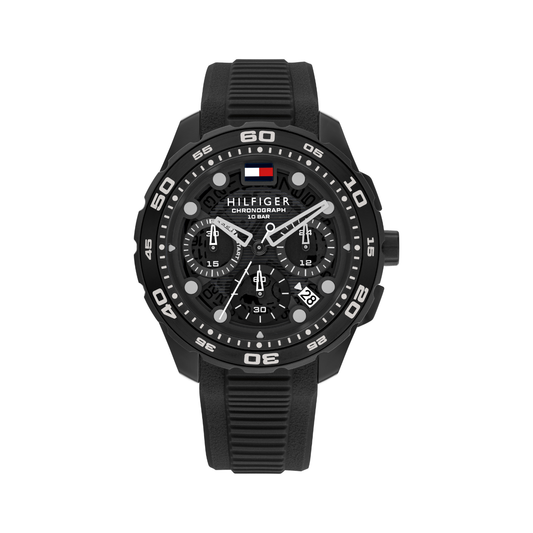 Reloj Análogo Tommy Hilfiger TH-Regatta Cuarzo Negro de Hombre