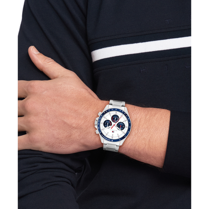 Reloj Análogo Casual Plateado de Hombre