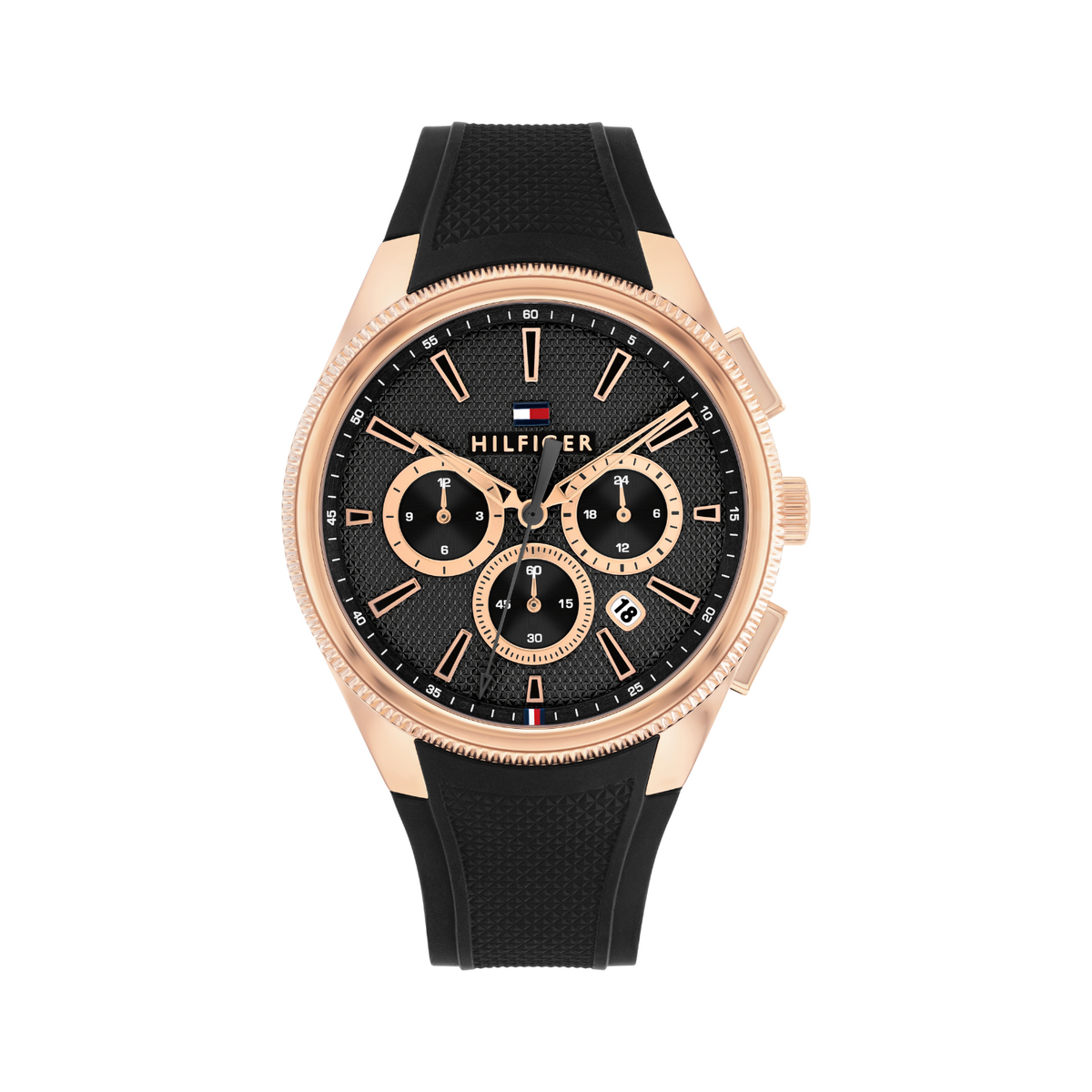 Reloj Análogo Tommy Hilfiger Sam Cuarzo Negro y Oro Rosa de Hombre