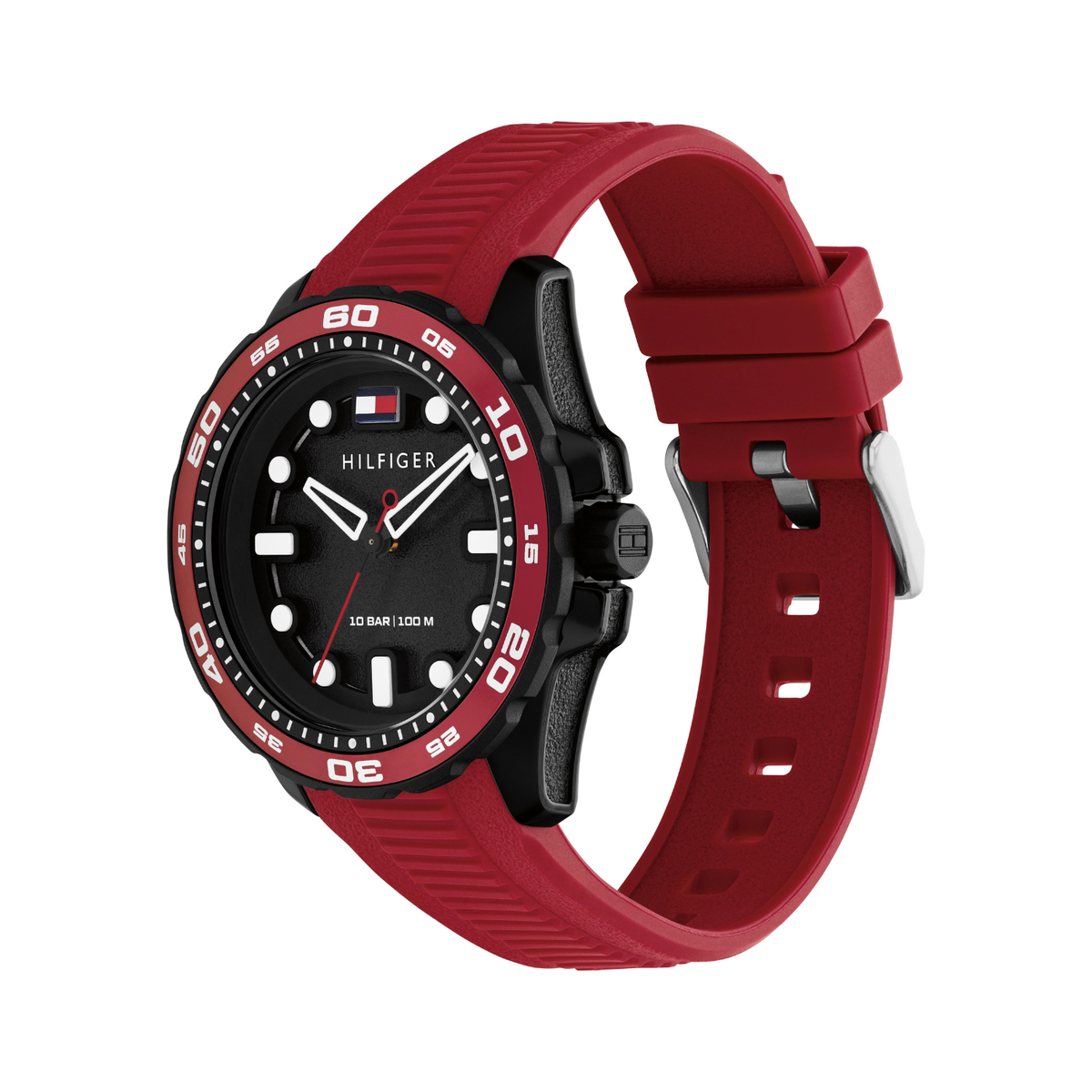 Reloj Análogo Tommy Hilfiger TH-Regatta Cuarzo Negro y Rojo de Hombre
