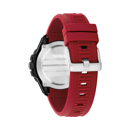 Reloj Análogo Tommy Hilfiger TH-Regatta Cuarzo Negro y Rojo de Hombre