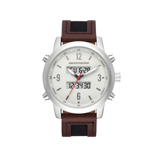 Reloj Análogo-Digital Casual Plateado de Hombre