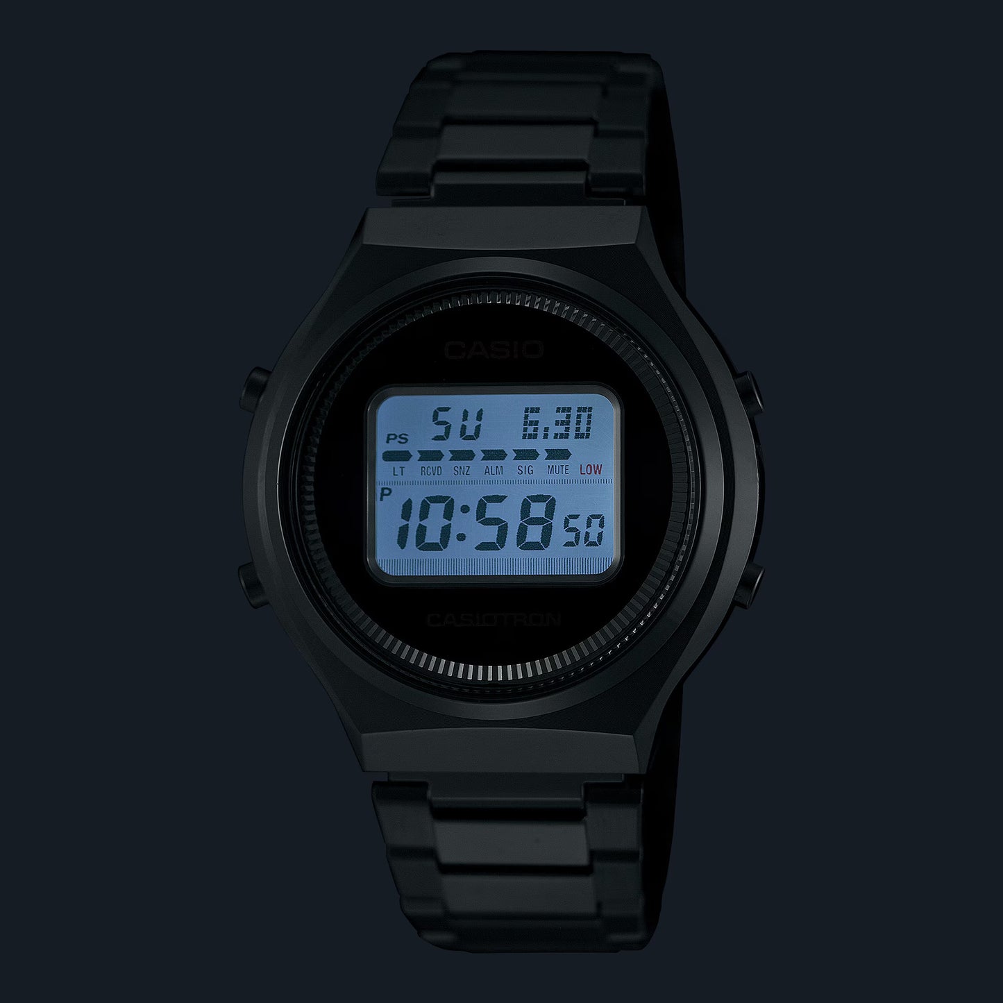 Reloj Digital Vintage Plateado de Hombre