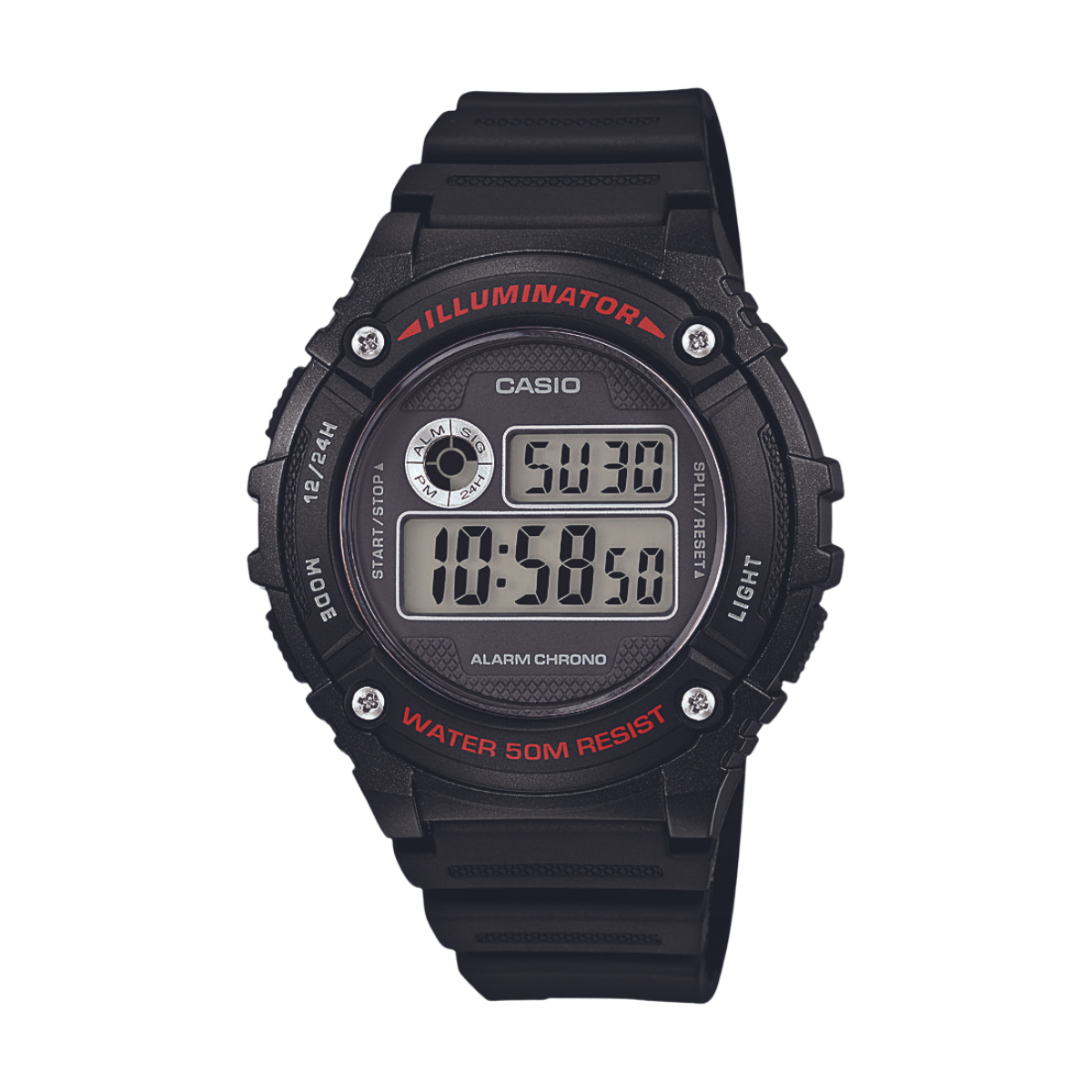 Reloj Digital Illuminator Casual Negro de Hombre