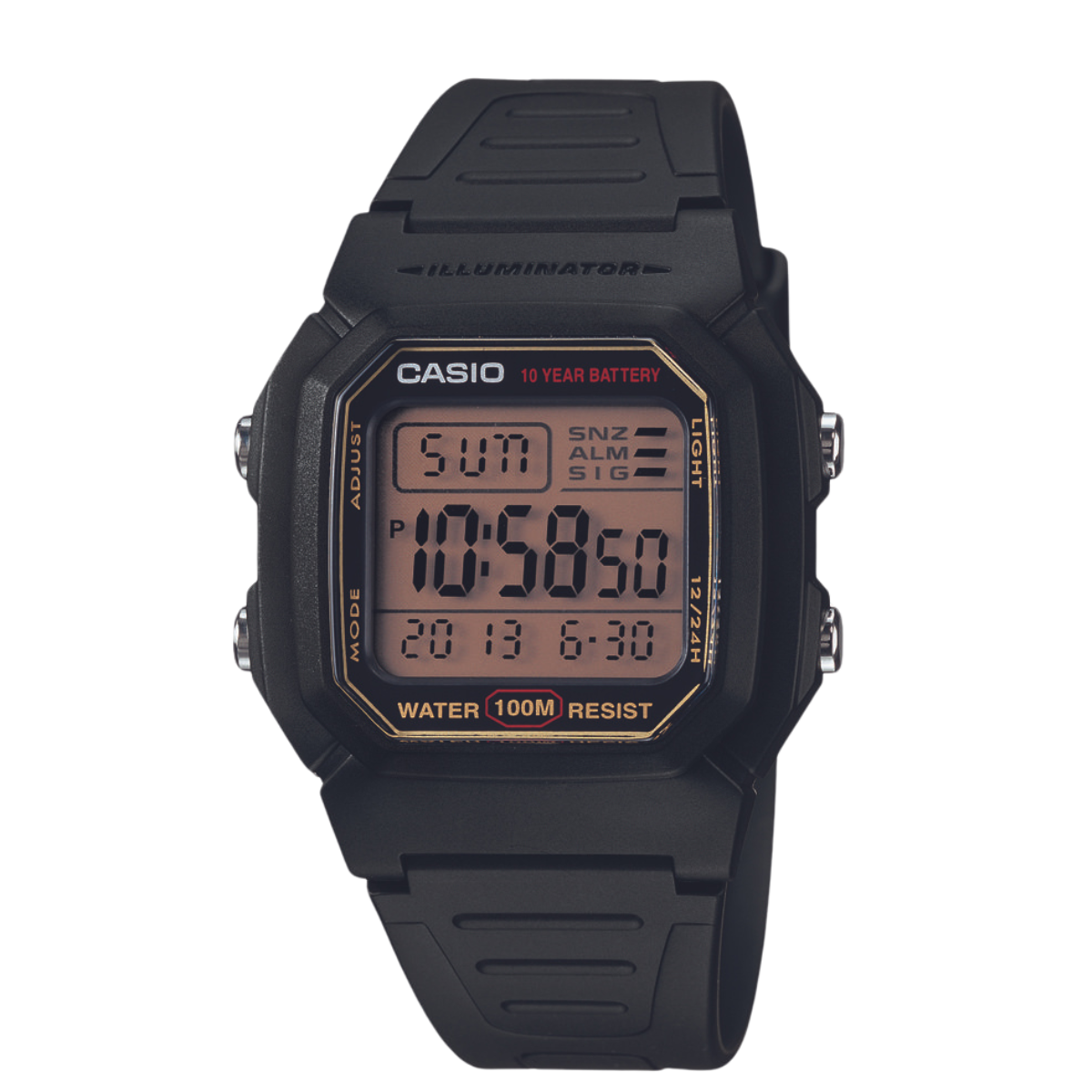 Reloj Digital Illuminator Casual Negro de Hombre