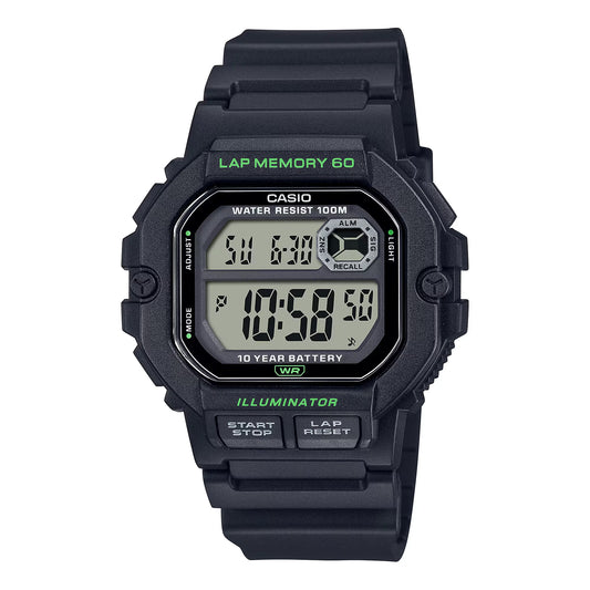 Reloj Digital Illuminator Lap Memory Sport Negro de Hombre