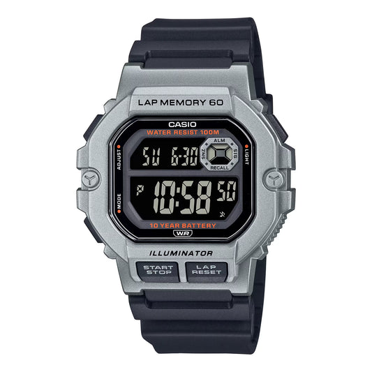 Reloj Digital Illuminator Lap Memory Sport Gris de Hombre