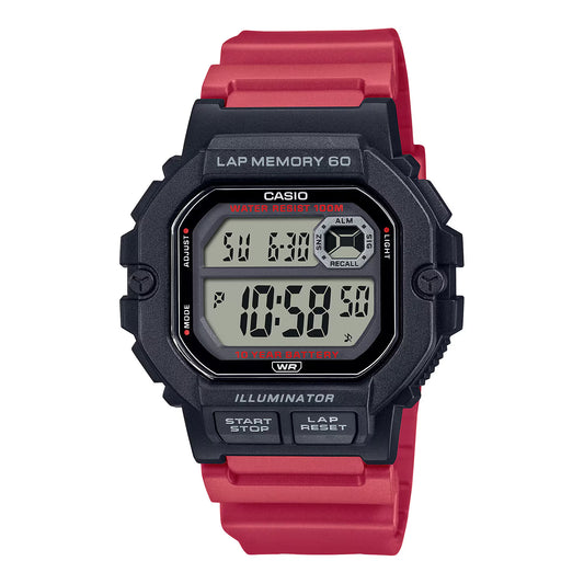 Reloj Digital Illuminator Lap Memory Sport Rojo de Hombre